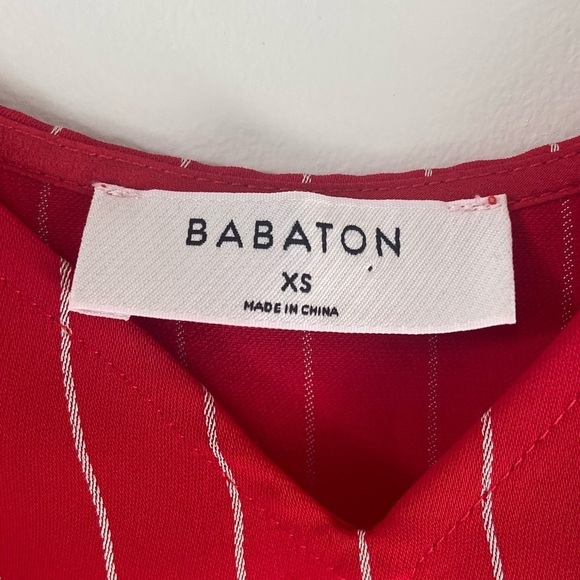 Babaton | Aritzia Red/White Pinstripe Flowy Tank Top Size XS - Picture 5 of 7